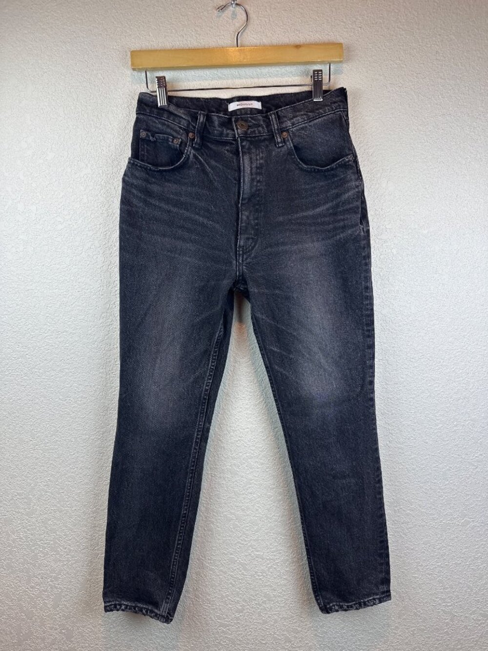 MOUSSY Black Wash Straight Leg Jeans Size 26 Made in Japan Denim Minimalist - Picture 4 of 12